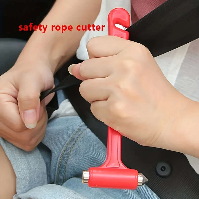 1Pc 2In1 Mini Hammer Durable Ready To Use Firefighter Approved Red