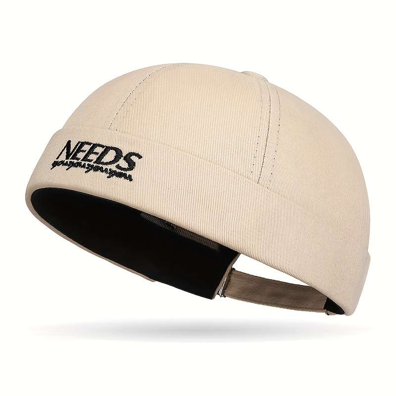 1pc Unisex Embroidered Brimless Hat Trendy Hip Hop Street Style Adjustable Fit with "NEEDS" Embr