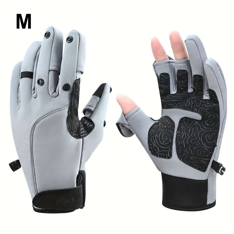 1 Pair Gray Size M Warm Gloves