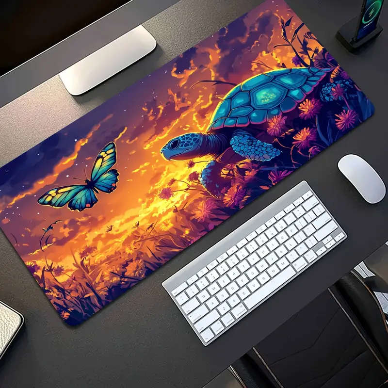 1pc 30x80cm Sea Turtle Butterfly Dreamy Dusk Mouse Pad Romantic Fantasy Fashionable