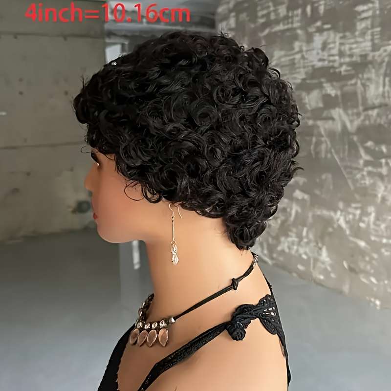 1Pc Black 20.32cm Fashion Design Wig