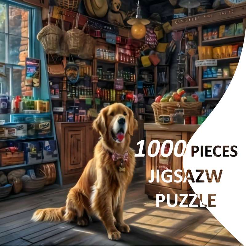 1000pcs Dog Grocery Store Art Puzzle Perfect for Adults Ideal Gift for Thanksgiv