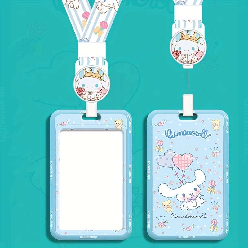 1pc Sanrio Cute Acrylic Card Case- Campus Certificate and Meal Card Embossed Protective Case- Cute