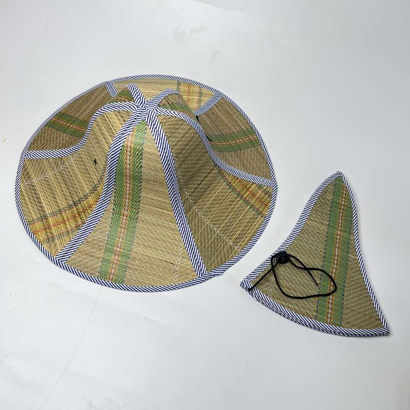 1pc Casual Style Polyester Straw Hat Lightweight Foldable Sun Hat with Large Brim Non-Stretch Pla