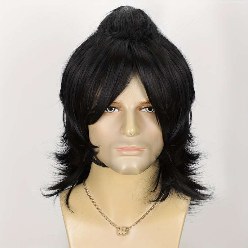 1Pc Black 35.56cm Fashion Design Wig