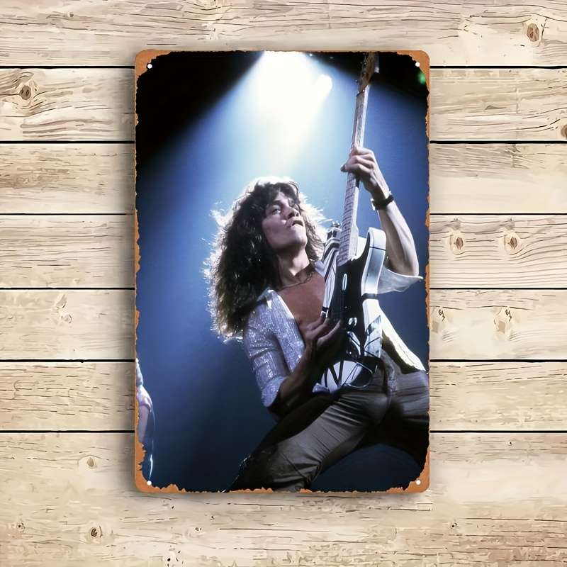 1pc  Eddie Van Halen Iron Wall Art Vibrant 20.32x30.48 cm Rock Music Poster Ready to Hang Hom