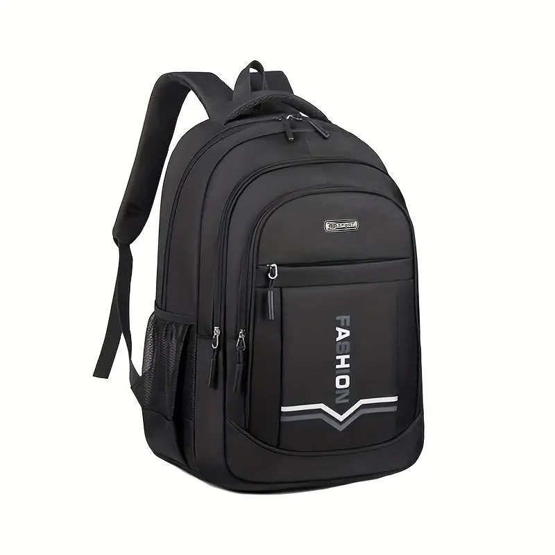 1pc Multi-layer Wear-resistant Zipper Up Backpack For Men Large Capacity Books Bag Travel Carry-on K