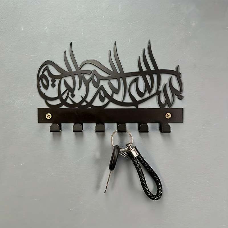1pc Fashion Metal Decorative Hook 6pcs Powder Coated Wall Mount Easy Install for Indoor Decorat