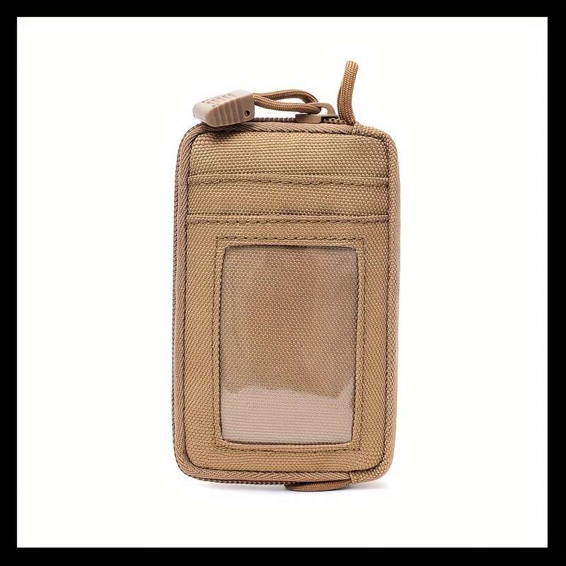 1pc Sporty Oxford Mini Waist Pouch with Clear Window Multi-Functional Coin Purse Card Holder 1 P
