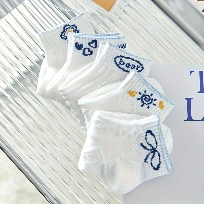 5 Pairs Of Random Colors One Size High Elastic Socks