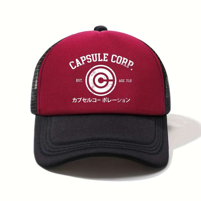 1pc Anime Printed Half Mesh Baseball Cap Unisex Outdoor Simple Fashion Lightweight Portabl