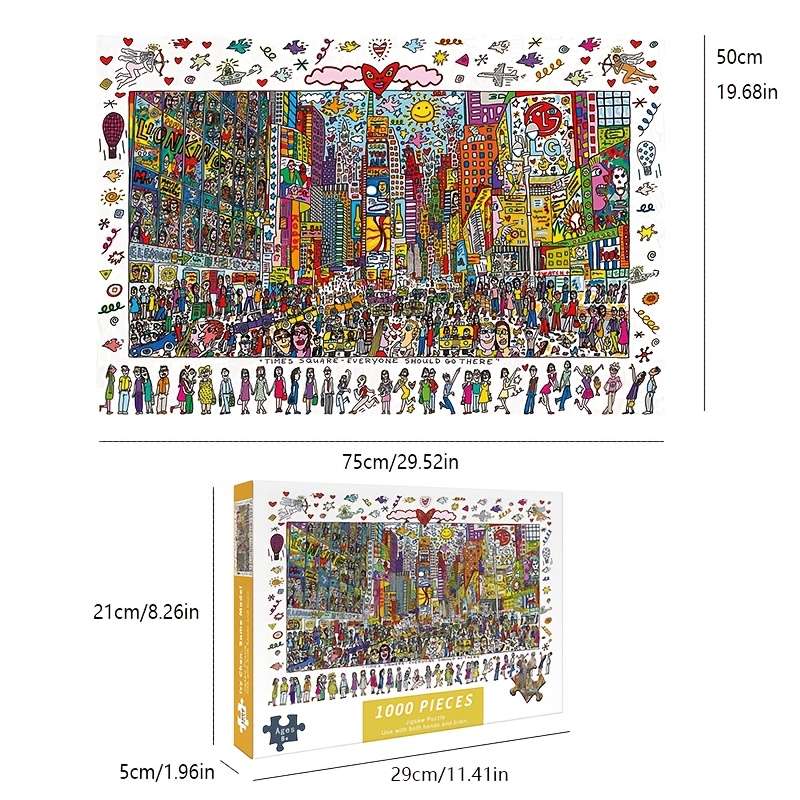 1000pcs Times Square Jigsaw Puzzle for Adults Vibrant Cityscape Design Ideal Holid