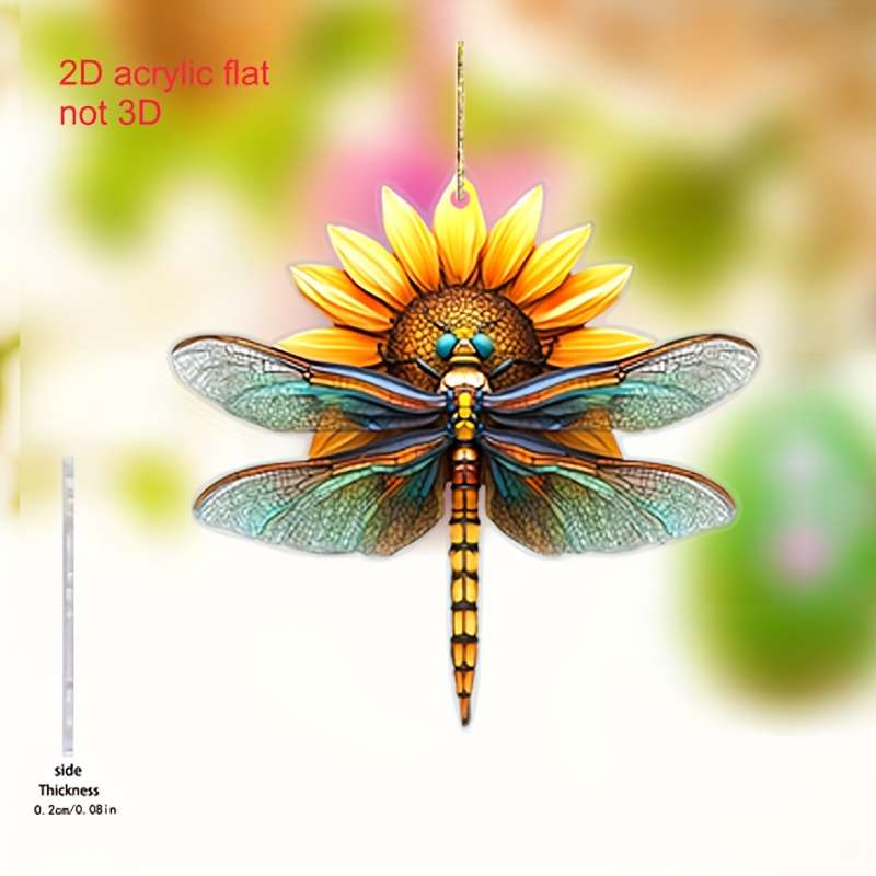 1pc 2D Flat    holiday dragonfly ornament acrylic pendant universal festival decorati