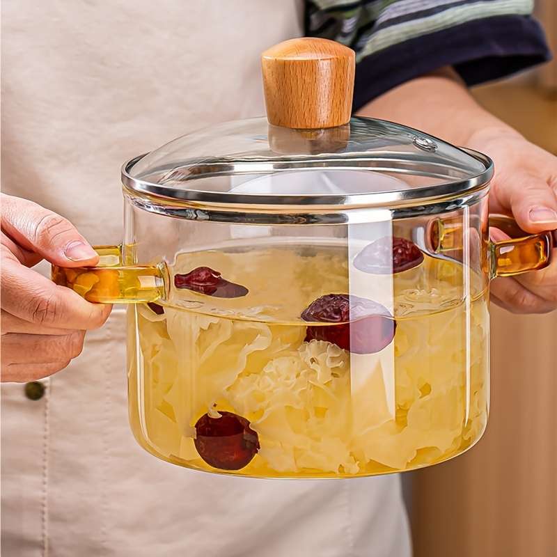 1pc Heat Resistant 54oz Borosilicate Glass Cooker