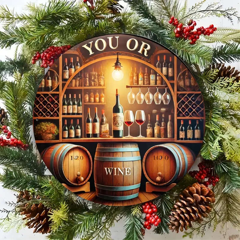 1pc Chic Vintage Bar Tavern Themed Round Metal Tin Sign Circular Fashion Art Decor Personalized Wall