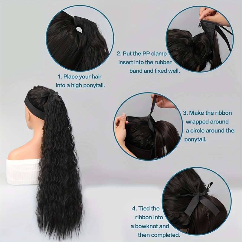 1Pc Black 40.64cm Fashion Design Wig