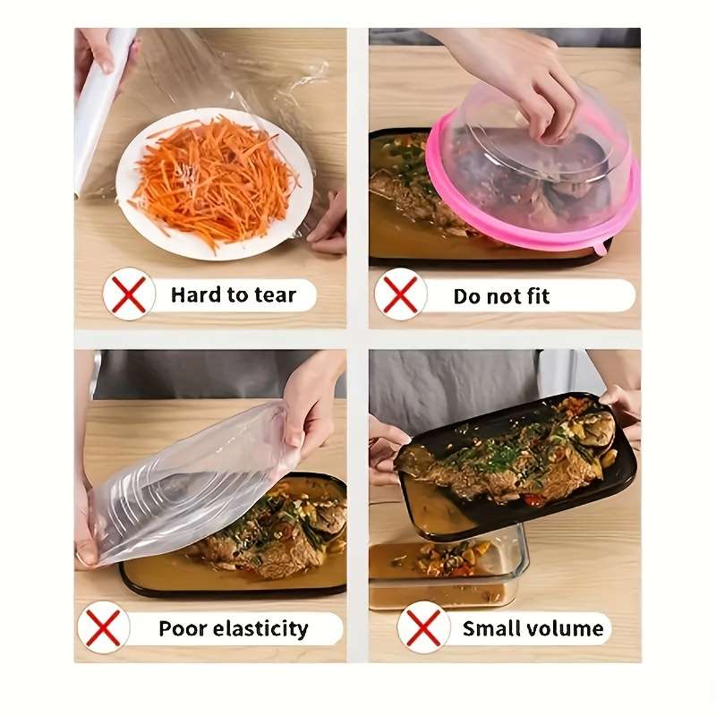 100 Pcs Food Grade Plastic Wrap Disposable