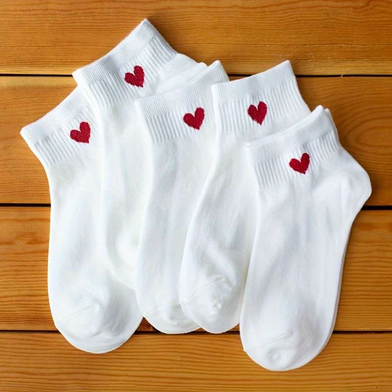 5 Pairs White One Size High Elastic Socks