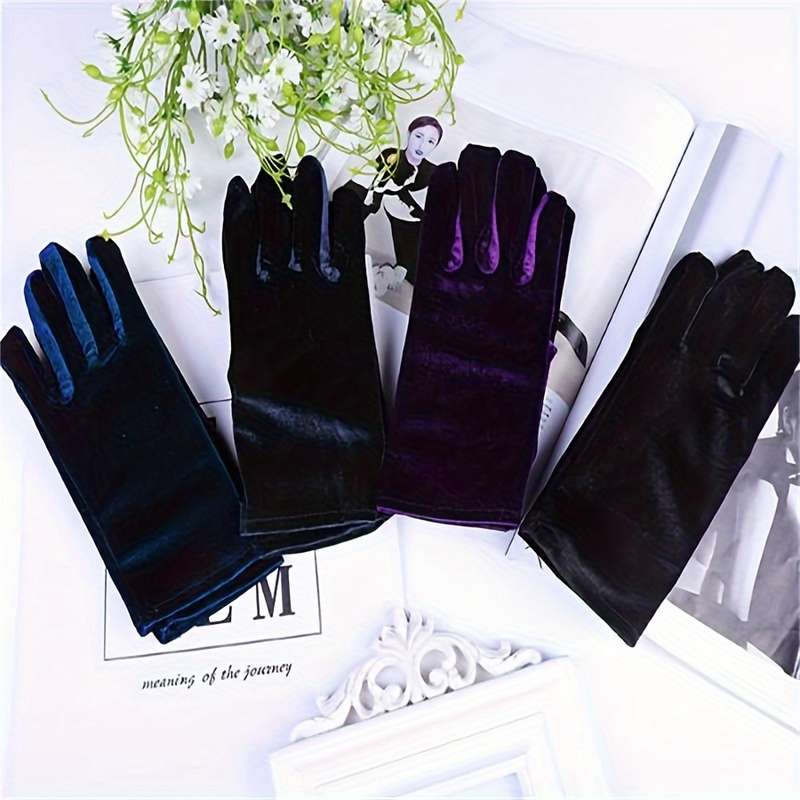 1 Pair Deep Red Warm Gloves