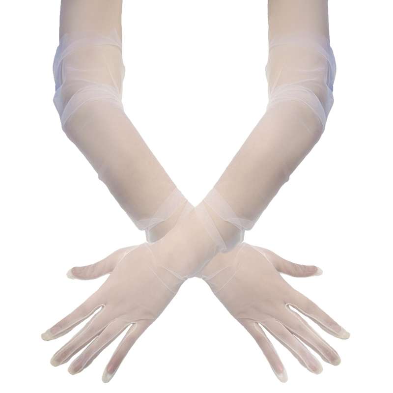 1 Pair Lake Blue Evening Party Gloves