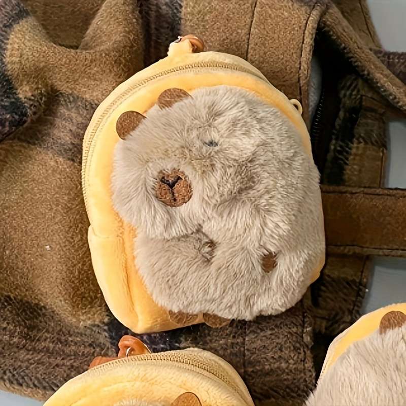 1pc Creative Coin Purse with Capybara Design Perfect for Storing Headphones Keychains And As a H