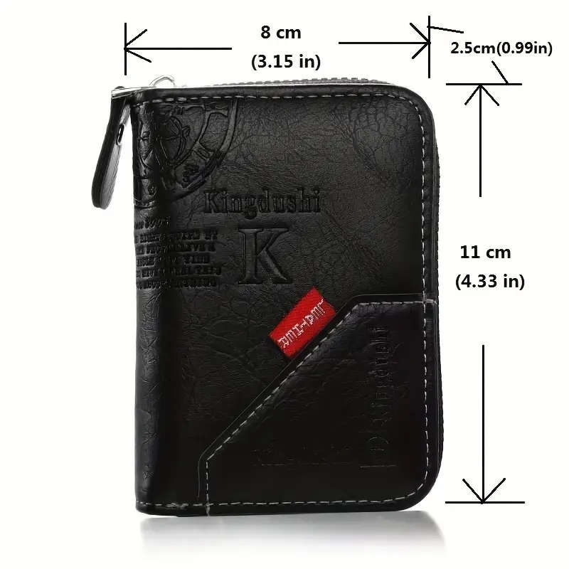 1pc Compact Retro PU Leather Wallet With Multiple Card Slots Portable Credit Card Holder Perfect Gif