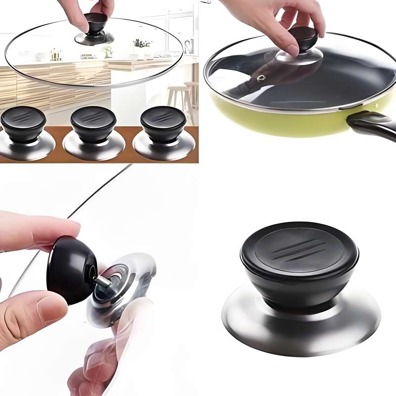 5pcs Acrylic Pot Lid Handles Anti-Scalding Glass Pot Lid Heads Kitchen Accessories No Electr