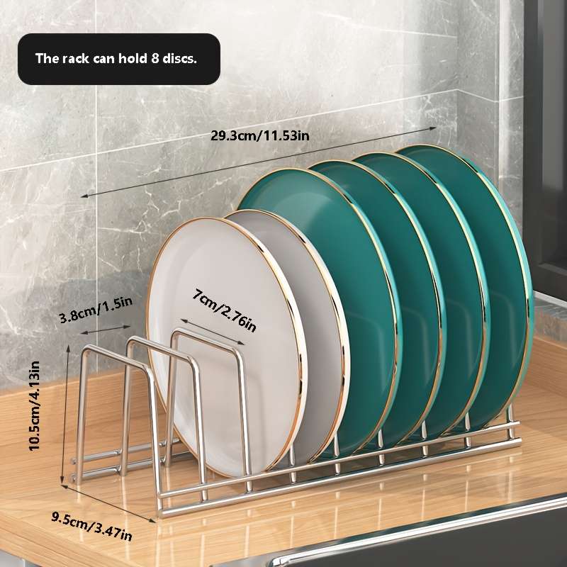 1pc Stainless Steel Dish Rack with Drain Drawer Space-Saving Kitchen Organizer for Plates and