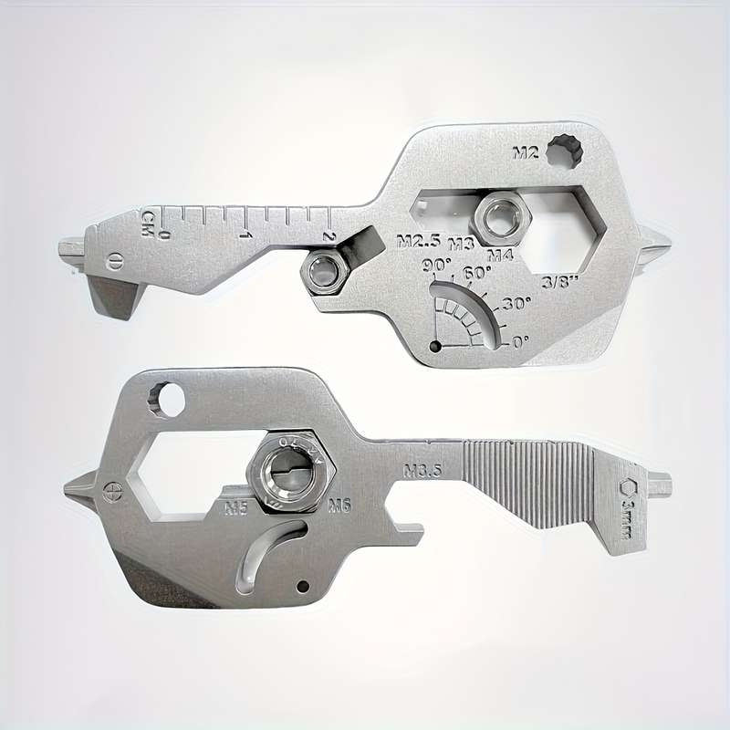 1pc Key-Shaped Multi-Tool Pocket Knife with Bottle Opener Screwdrivers Ruler Erg