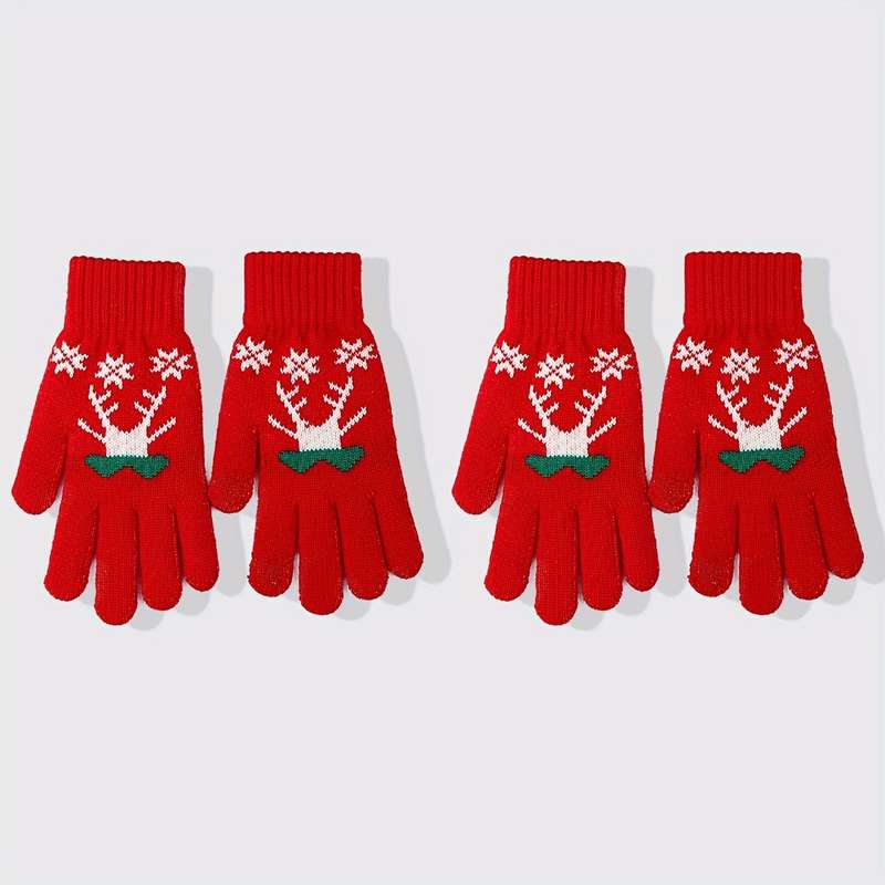2 Pairs White Gloves One Size Warm Gloves