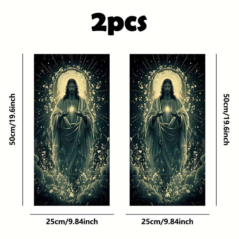 2pcs  25cm50cm Jesus Christian Themed Stickers