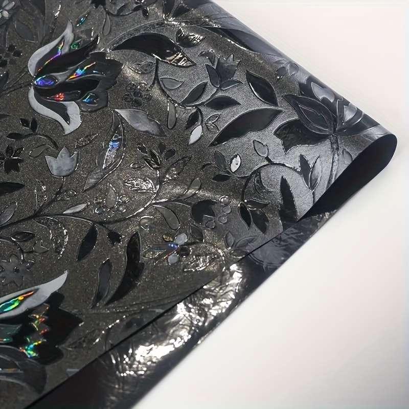1pc Black Size 30cmx100cm 11.8inx39.6in Door And Window Stickers