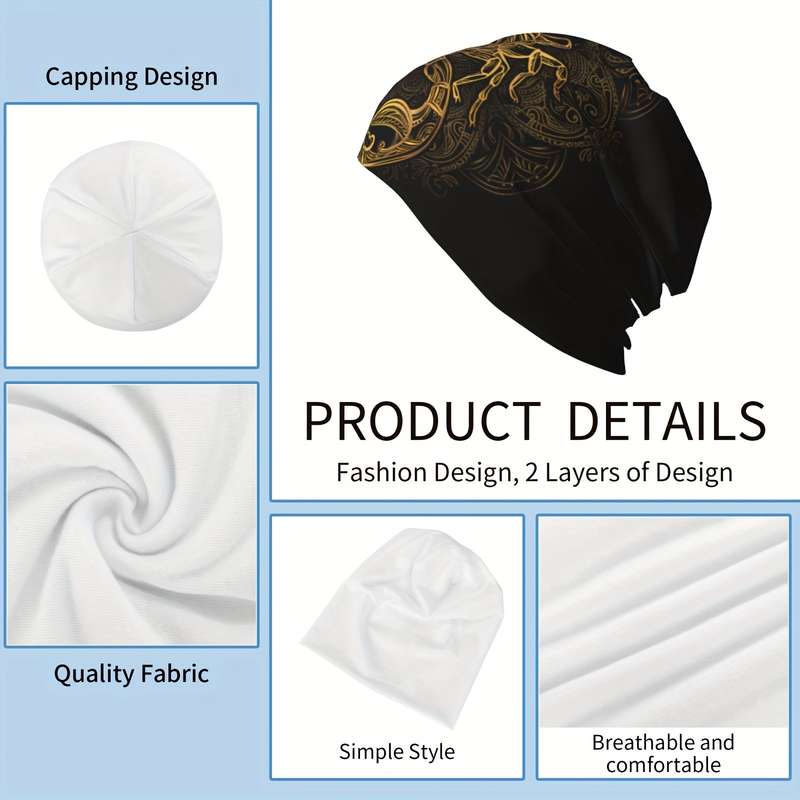 1pc Vintage Scorpion Skull Beanie Lightweight Polyester Spandex Blend Perfect for Outdoor Acti