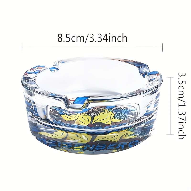 1pc Glass Ashtray 8.48 cm Round Mini Size Perfect for Home Office Bar Decor an Ideal Gift