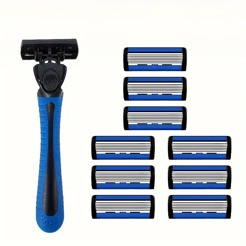 Men's Manual Shaver 6-layers Blades Razor Facial Hair Removal Tools Safety Shaver