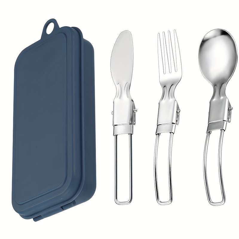 3pcs Stainless Steel Cutlery Set Portable Spoon Fork and Knife Polished Finish Compact and