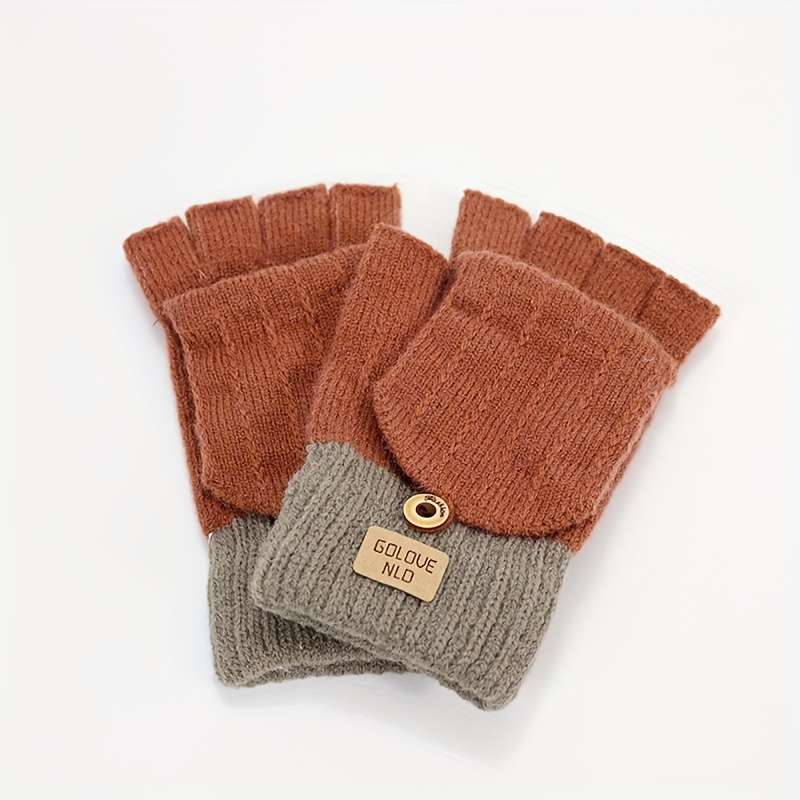 1 Pair Dark Gray Warm Gloves