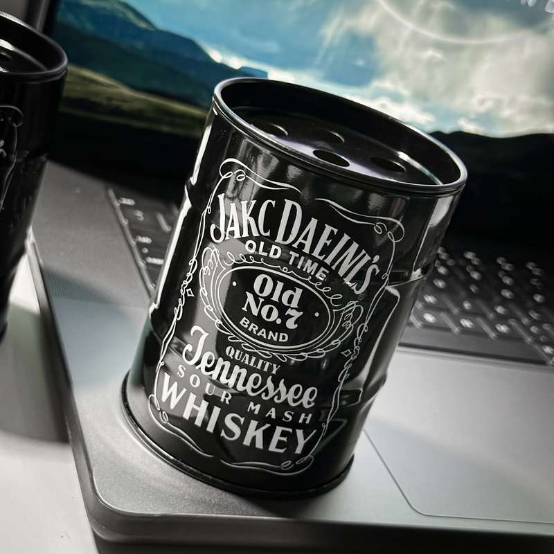 1pc Vintage Metal Ashtray with Black Finish C Large Capacity Double-Sided Design Perfect for Home
