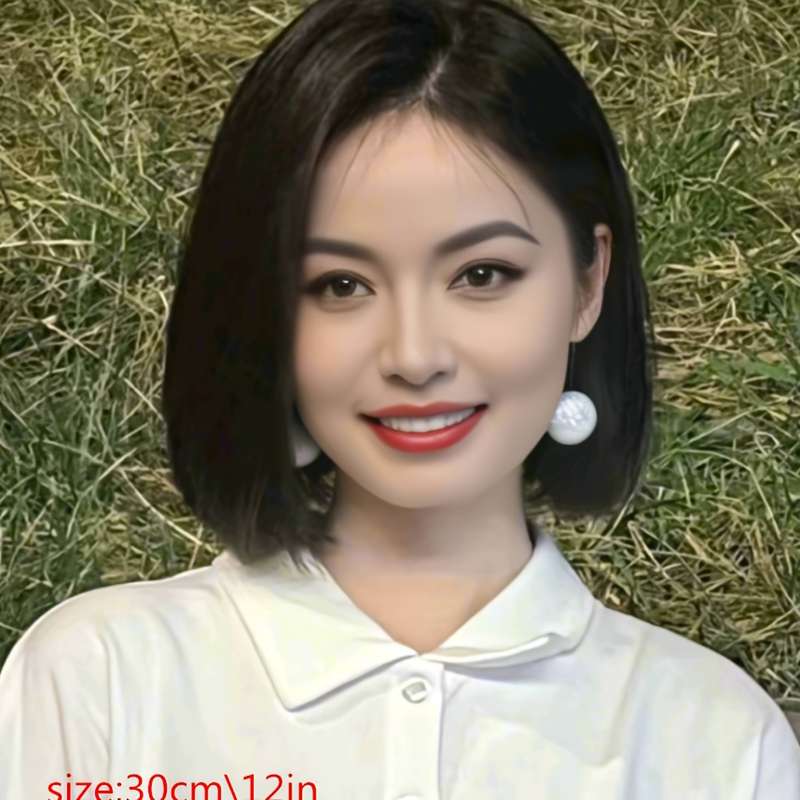1Pc Black 30.48cm Fashion Design Wig