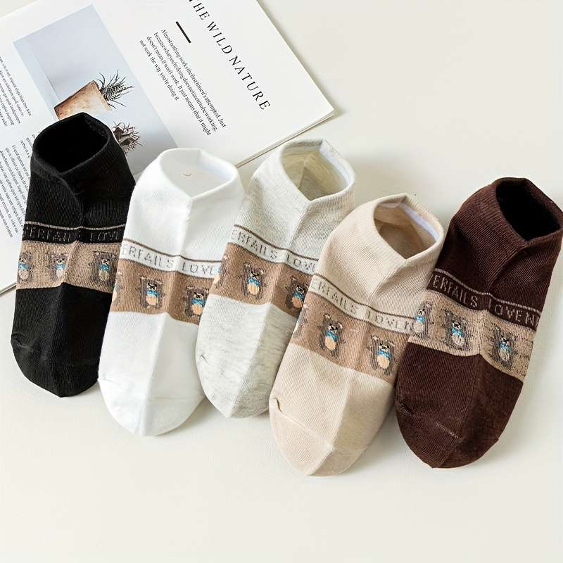 5 Pairs Mixed Color Asian One Size High Elastic Socks