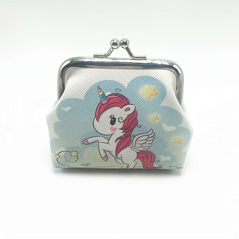 1pc New Cartoon Unicorns Mini Coin Purse Positioning Printing Casual Style