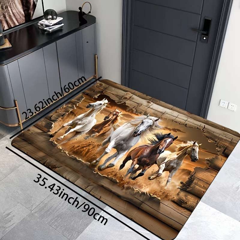 1Pc 19.69x31.49inch 50x80cm Wooden Wall Floor Mat