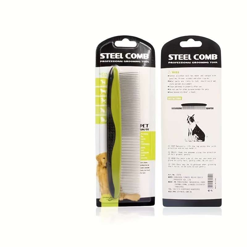 1pc Pet straight Comb Green Pet Comb