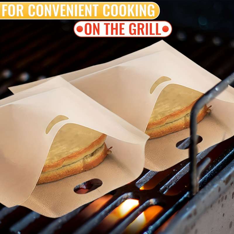 4pcs 6.3x6.5in 16x16.5cm Non-Stick Reusable Toaster Bags Create Grilled Cheese Sandwiches In