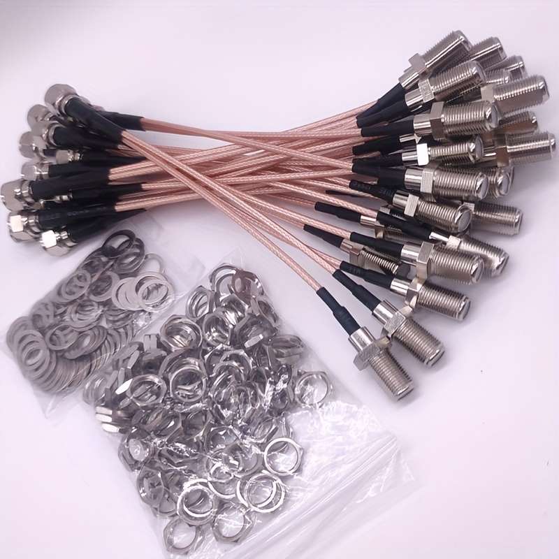1pc 15cm 5.91inch F-Type RG316 Splitter Coax Cable Impedance 50 ohms TV Antenna 3 Way Splitter
