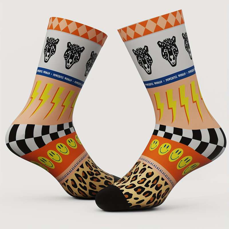 1 Pair Multicolor Size M Socks
