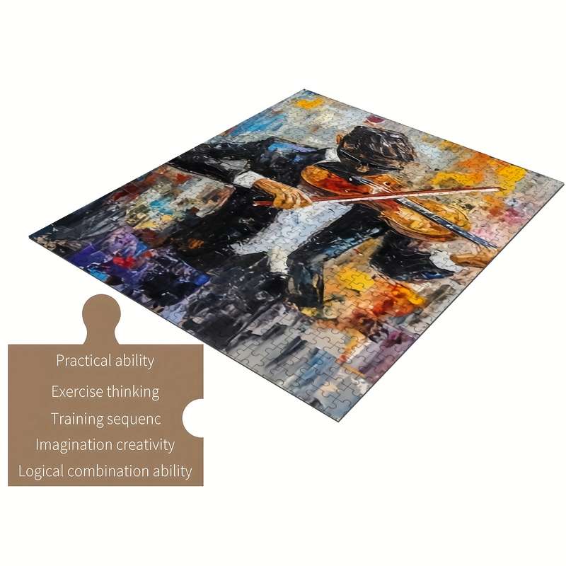 1000pcs Violinist Puzzle Vibrant Wooden Jigsaw with Realistic Musician Design Idea