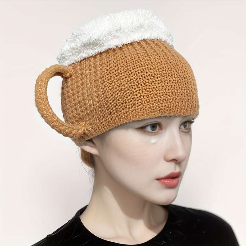 1pc Knitted Fun Hat for Men And Women a Cool Gift for Beer Enthusiasts Perfect for Birthdays Chr