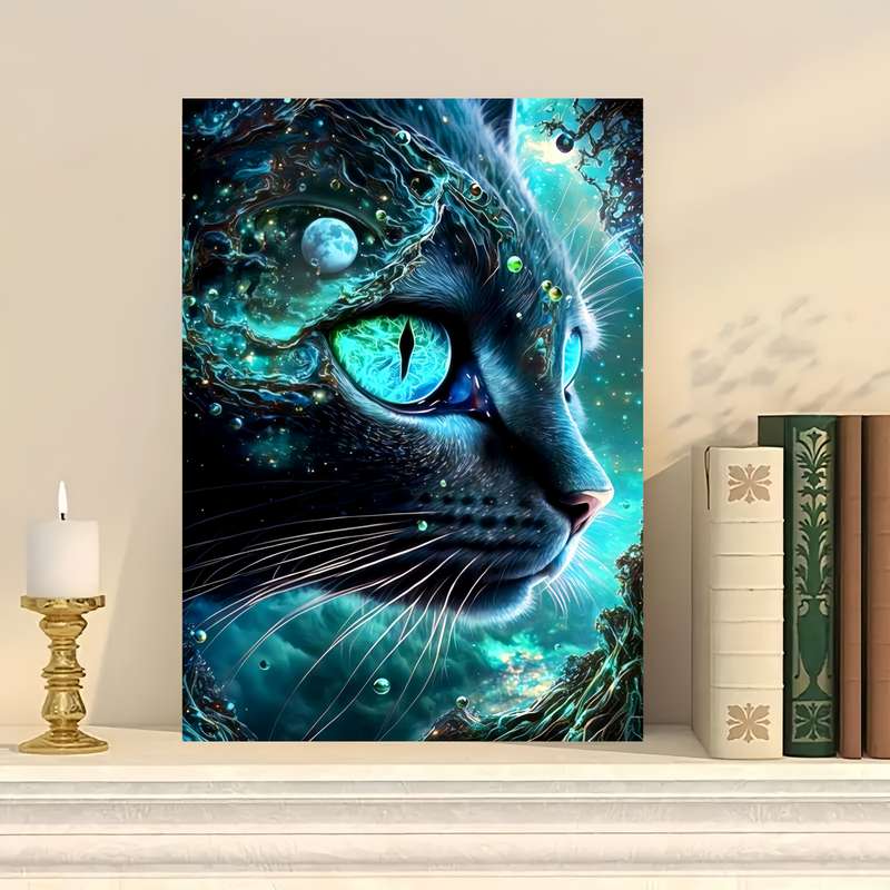 1000pcs Thickened White Cardboard Large Cat DIY Puzzle 19.7x27.5in Mixed Colors Re
