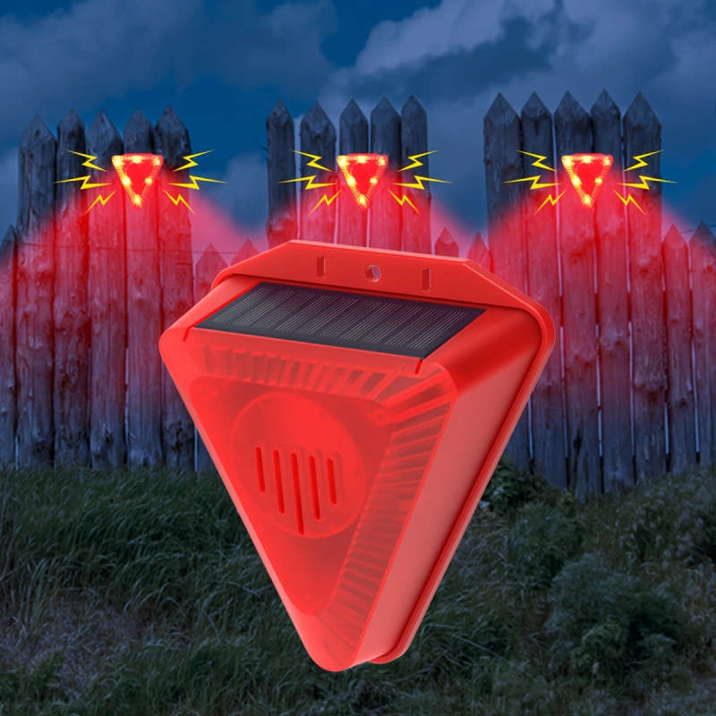 1pc Outdoor Solar Alarm with Flashing Light Alarm Lamp Suitable for Home Security Farms Garden